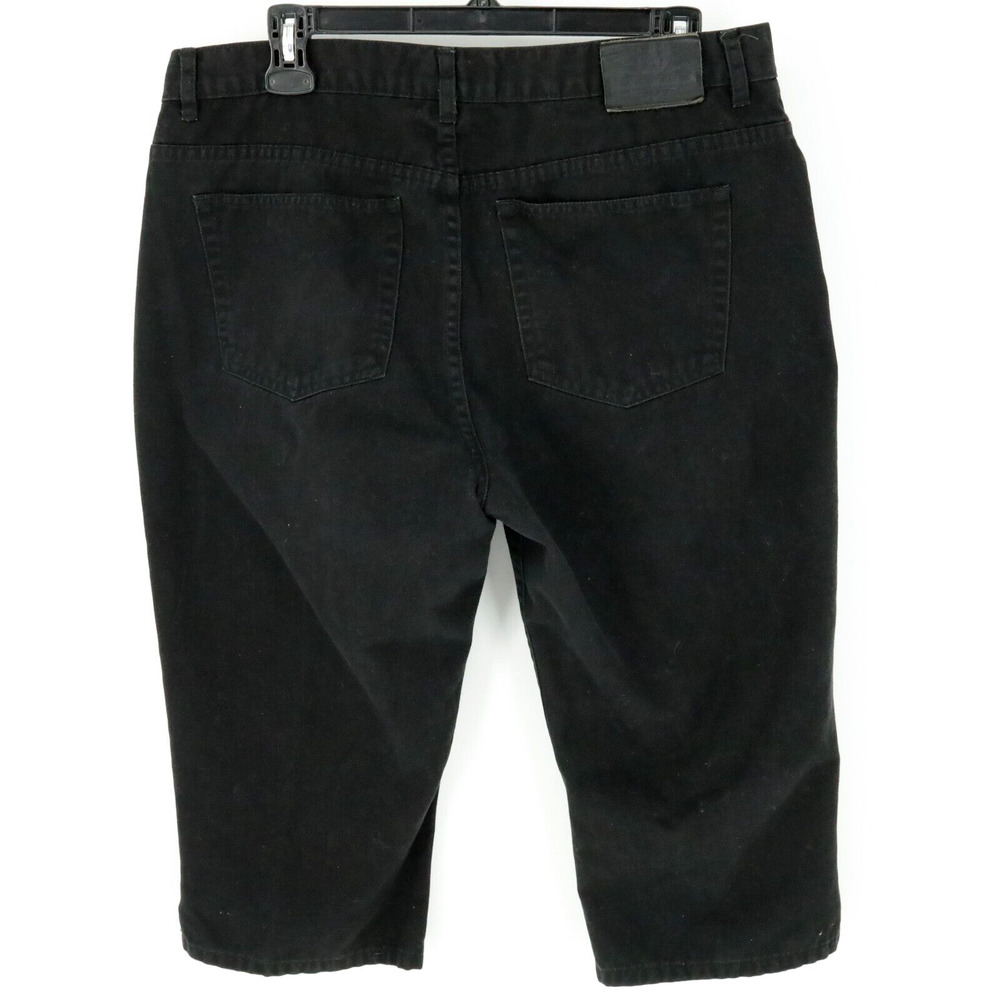 Lauren Ralph Lauren Pants Petites 12P Black Classic Midcalf Cotton Twill Pockets - Picture 2 of 12